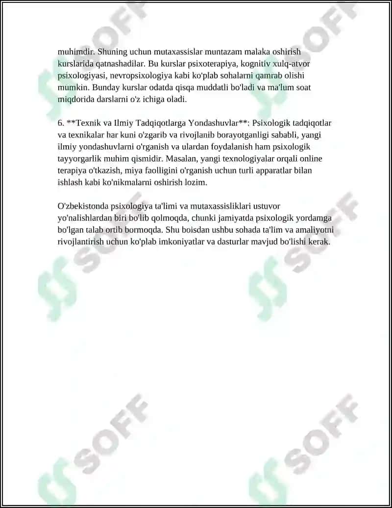 MDH Davlatlarida Mutahassis Psixologlarni Tayyorlash 8