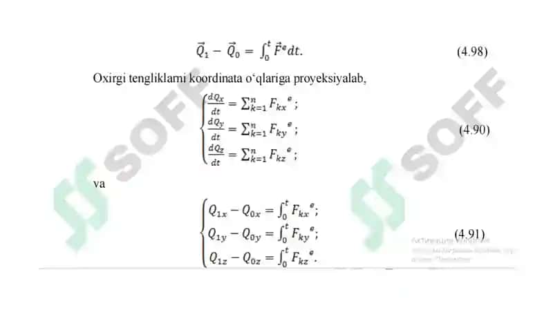 Qattiq Jism Dinamikasining Umumiy Teoremalari 8