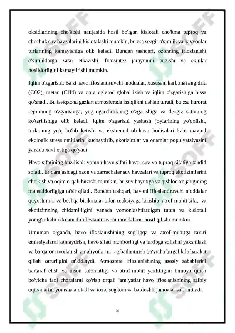Atmosfera havosi monitoringi va me'yorlashtirish 8