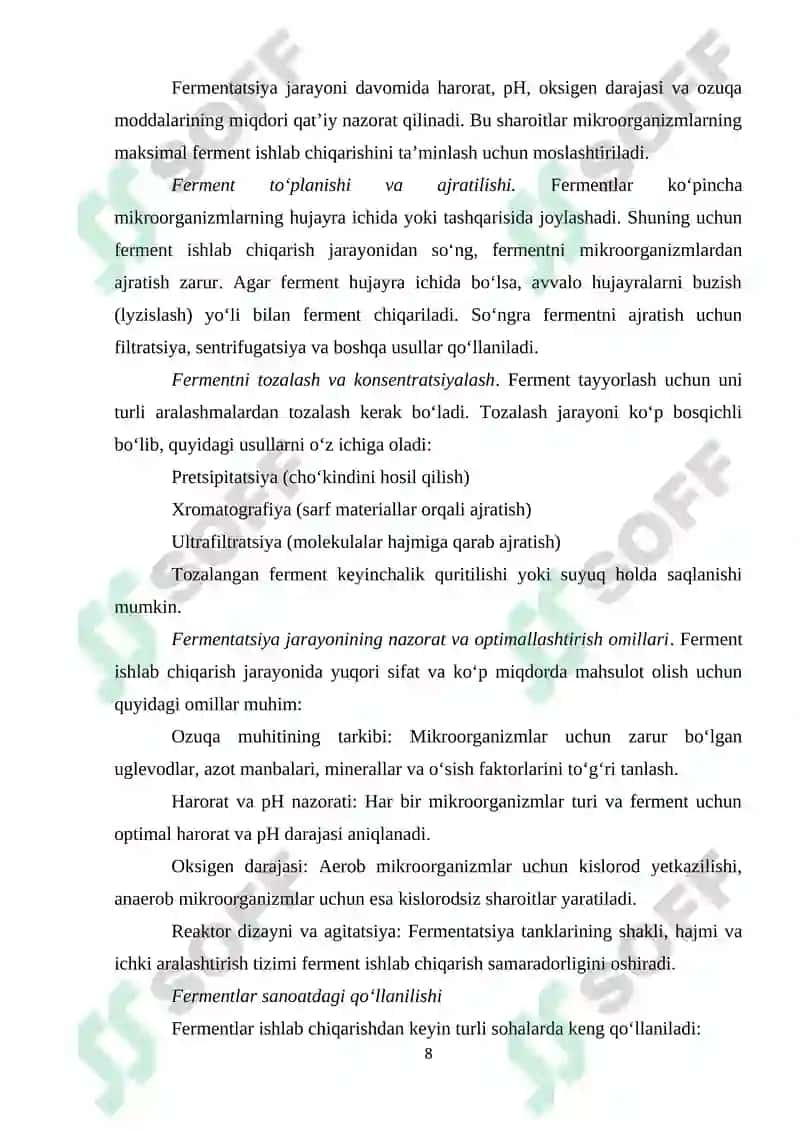 Fermentli Preparatlar Ishlab Chiqarish 8