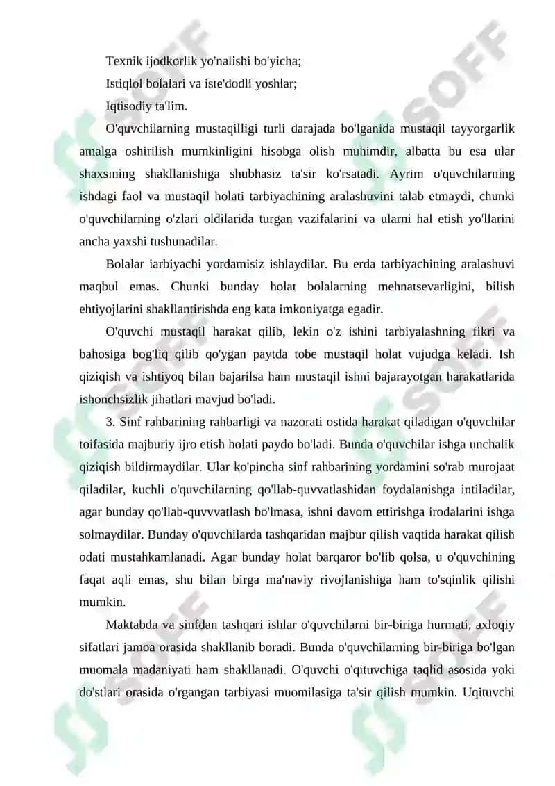 Maktabdan tashqari ta'lim muassasalari ish faoliyati va yoshlar tarbiyasidagi o'rni 8