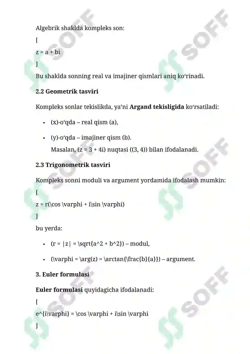 Kompleks Sonlar 8