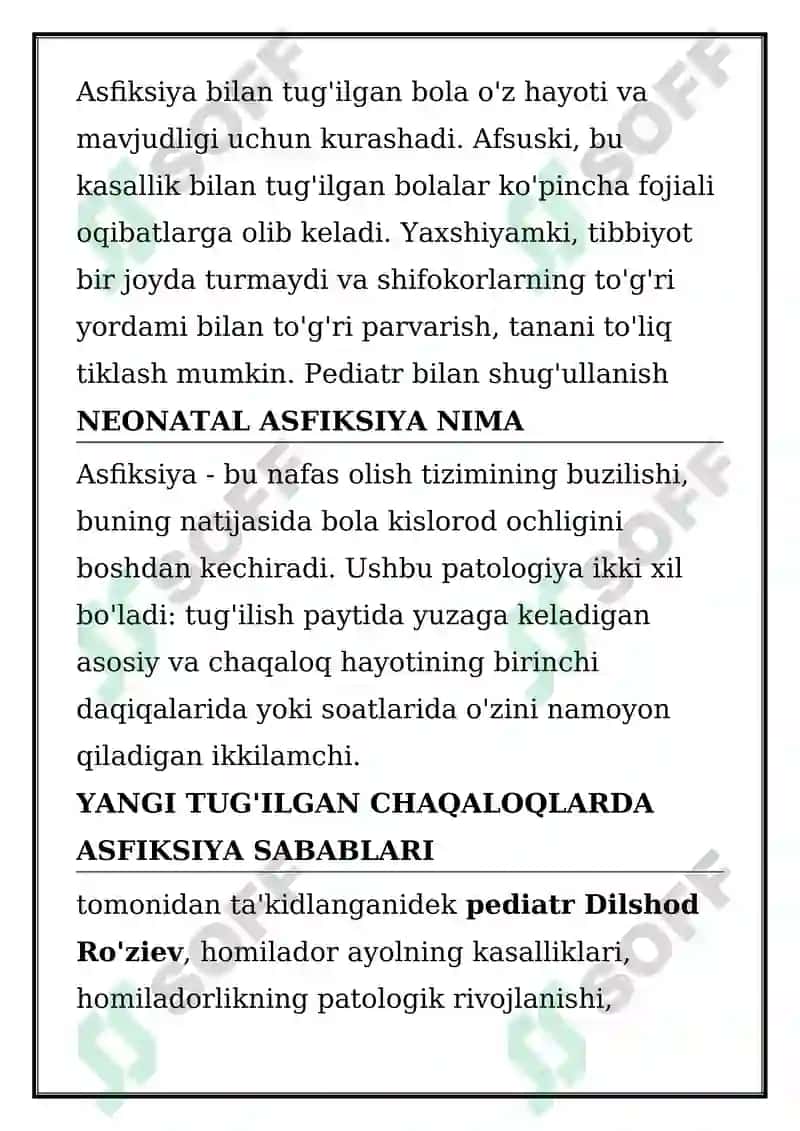 YANGI TUG'ILGAN CHAQALOQ ASFIKSIYASI 8
