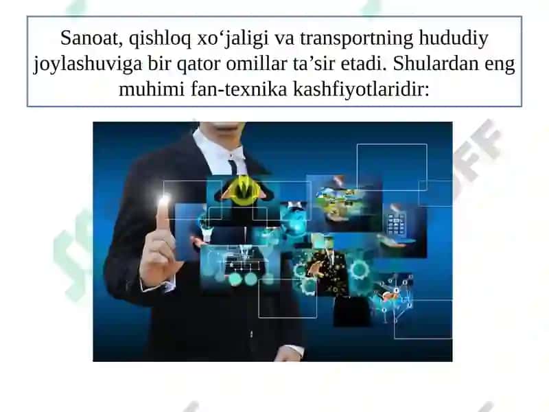 SANOAT MILLIY IQTISODIYOTNING TAYANCH TARMOG‘I 8