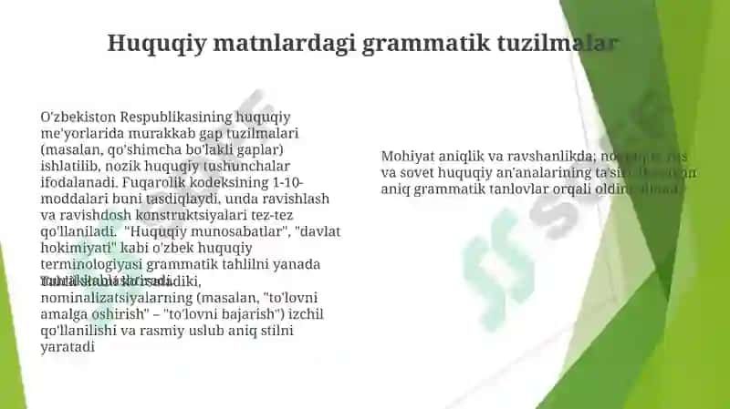 Huquqiy O'zbek tilining muammolari va kelajak yo'nalishlari 8