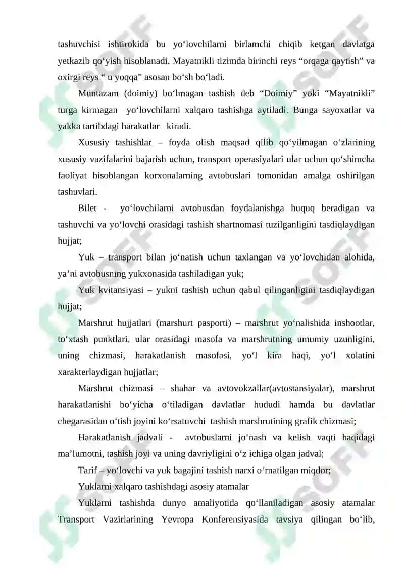 MАVZU №15. О‘ZBEKISTON XАLQАRO TRАNSPORT KOMMUNIKАSIYALАRI ( YО‘LАKLАRI ) 8