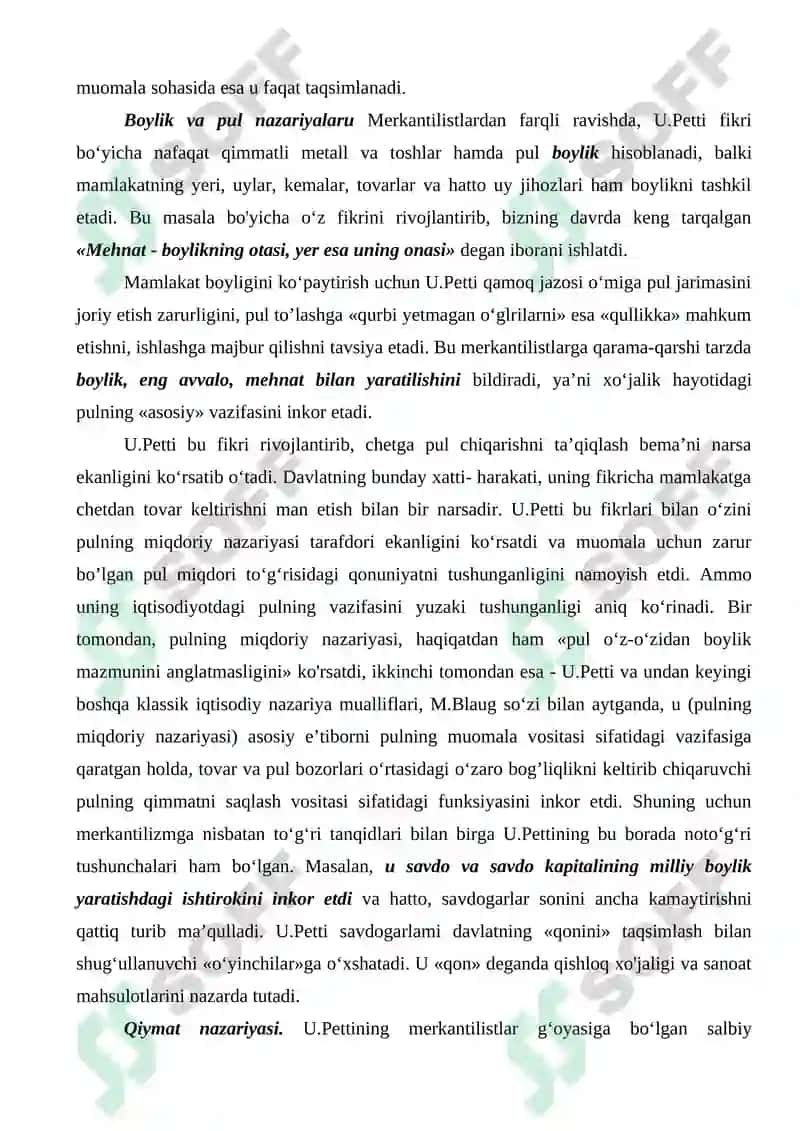 Mеrkantilizm va klassik iqtisodiy maktab 8