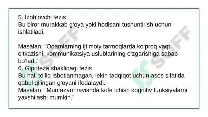 Tezis turlari 8