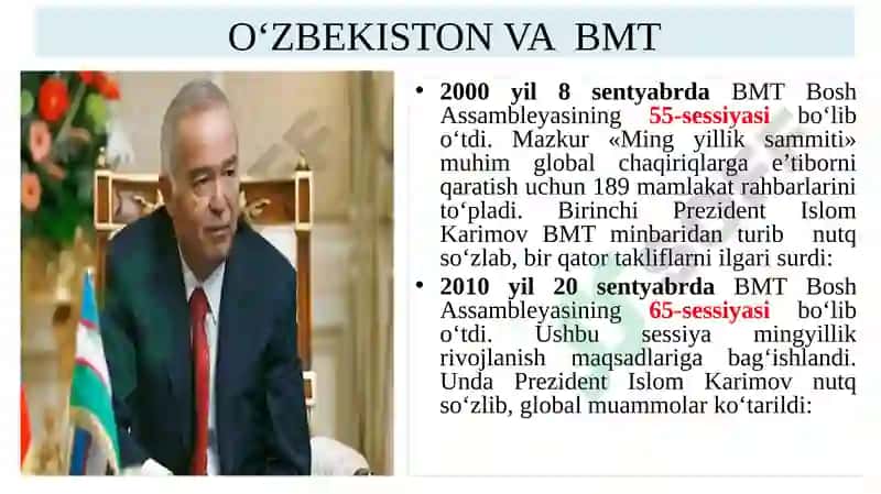 O`ZBEKISTONNING JAHON HAMJAMIYATIGA QO’SHILISHI 8