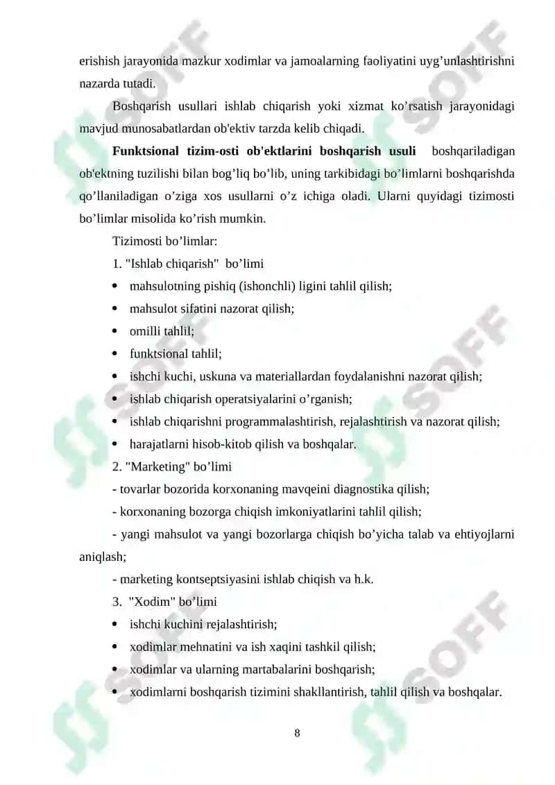 Boshqarish turlari va vazifalari 8