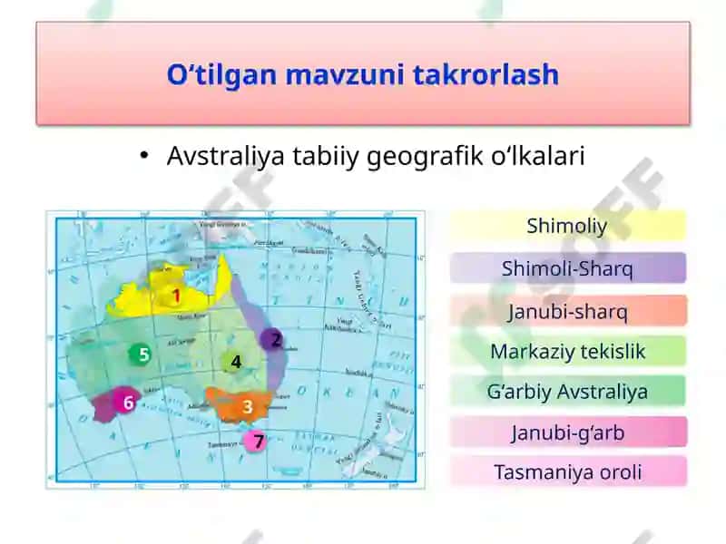 O‘tilgan mavzuni takrorlash 8
