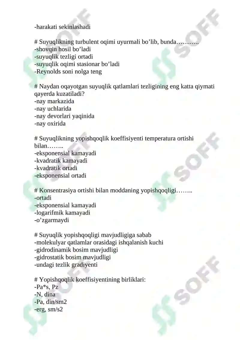 Tibbiy va biologik fizika fanidan test 8