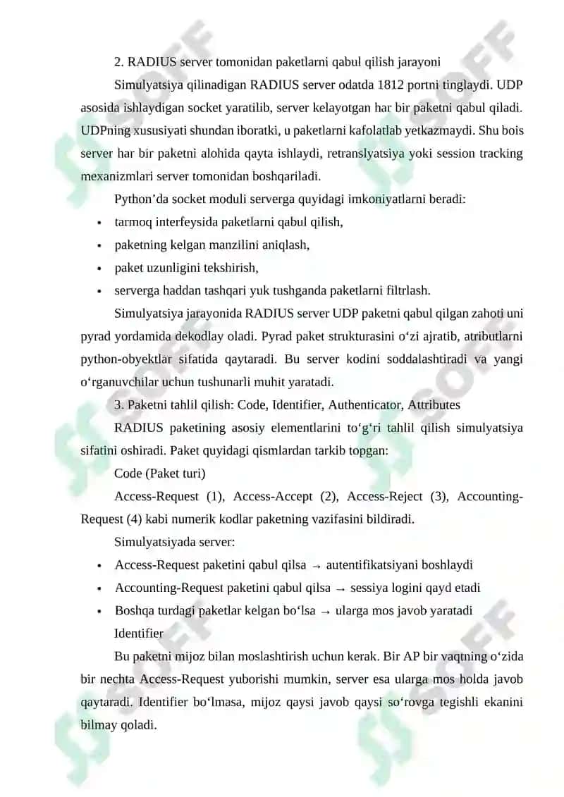 PYTHON'DA RADIUS SERVER SIMULYATSIYASI 8