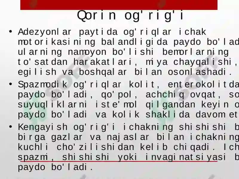 Bolalarda uchraydigan hazm tizimi kasalliklari semiotikasi 8
