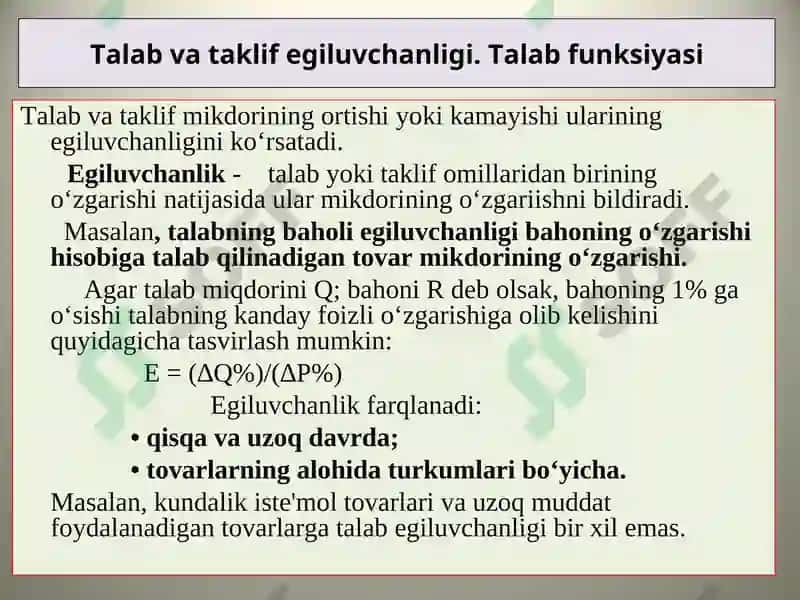 TALAB VA TAKLIF NAZARIYASI 8