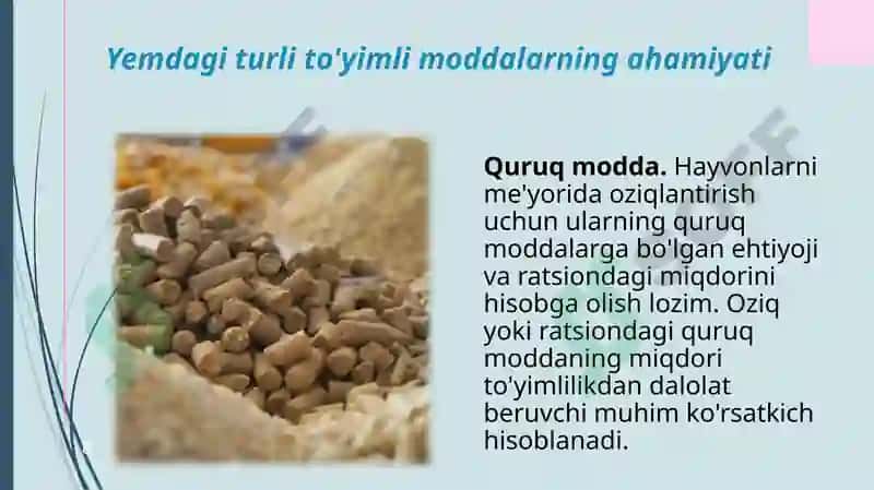 Omixta yemning tarkibini va to’yimliligini o’rganish 8