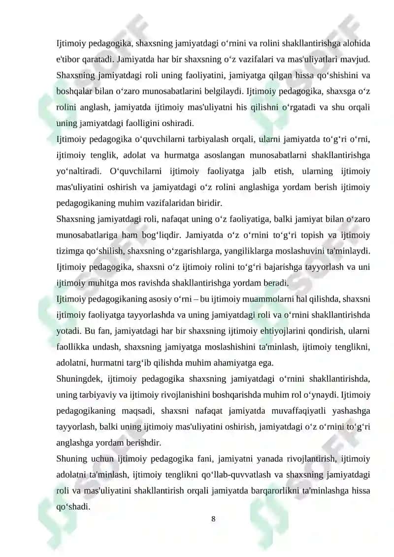 Ijtimoiy Pedagogika Fan va Amaliy Faoliyat 8