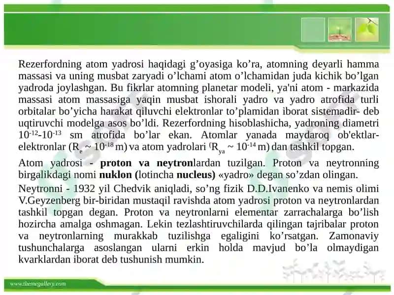 Atomning tuzilishi 8