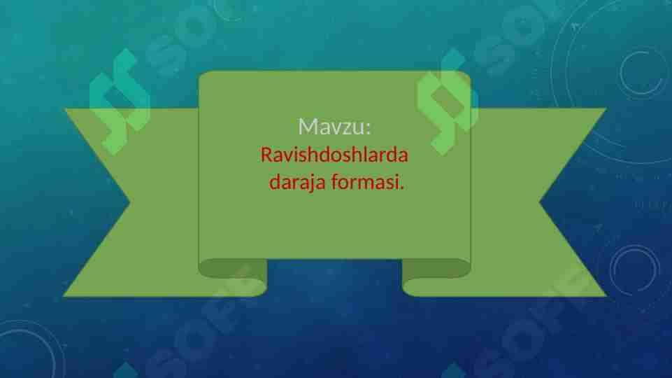 Ravishdoshlarda  daraja formasi.