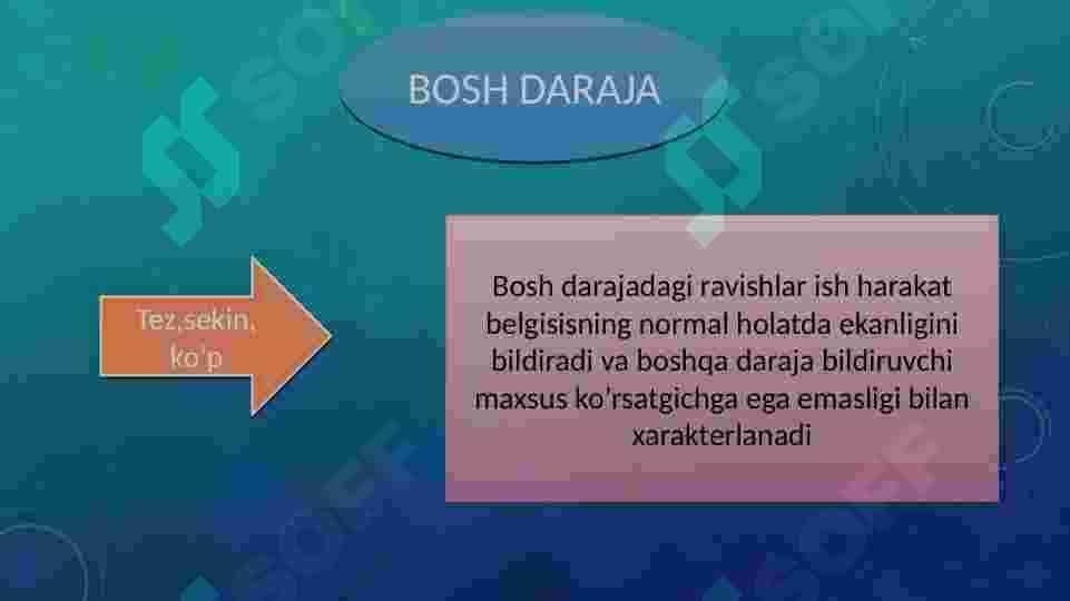Ravishdoshlarda  daraja formasi. 7
