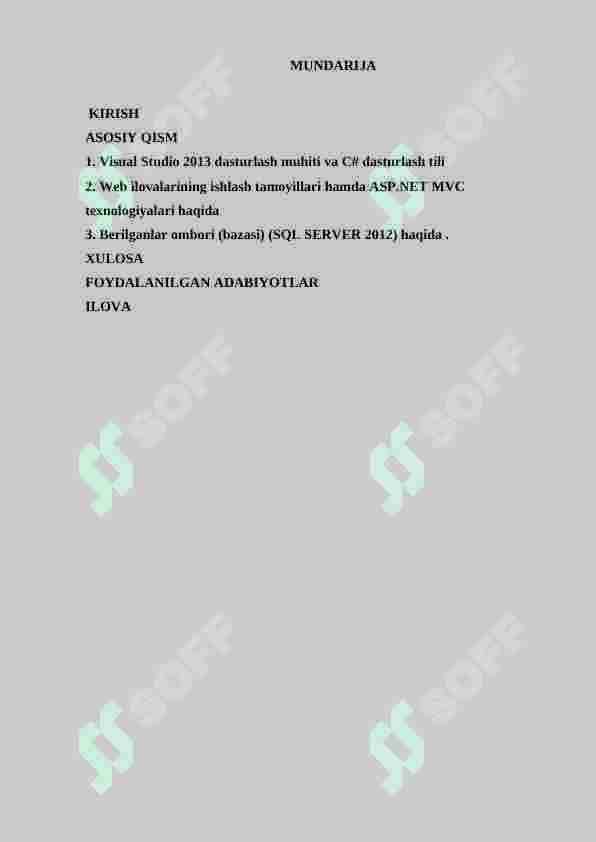 ASP.NET texnologiyasi yordamida onlayn ko’chmas mulk tizimini boshqarish 2