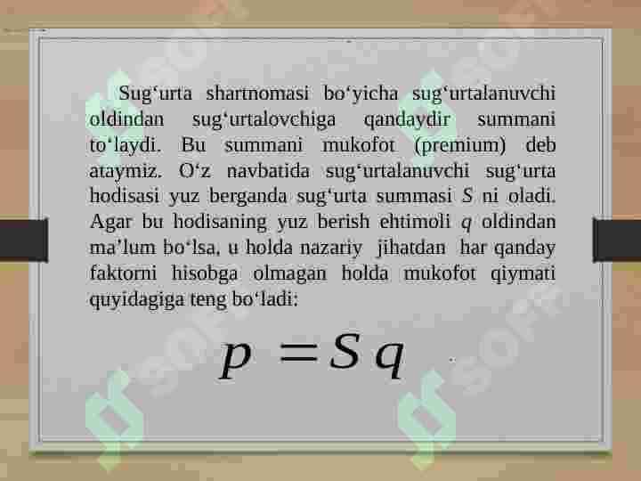 Sug’urtaviy rentalar 3