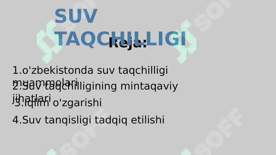 suv taqchilligi