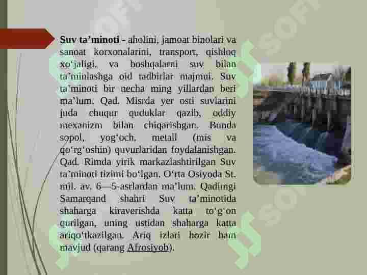 Suvni taqsimlash 2