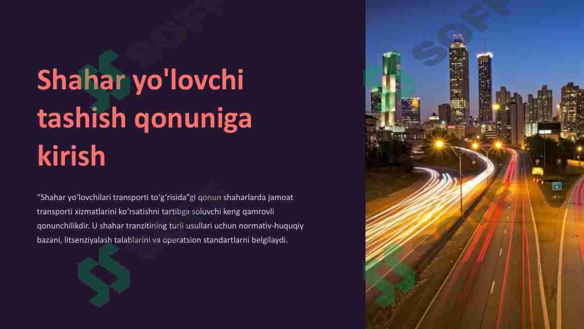 Shahar yo'lovchi tashish tizimi 1