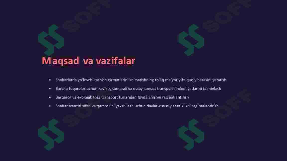 Shahar yo'lovchi tashish tizimi 2