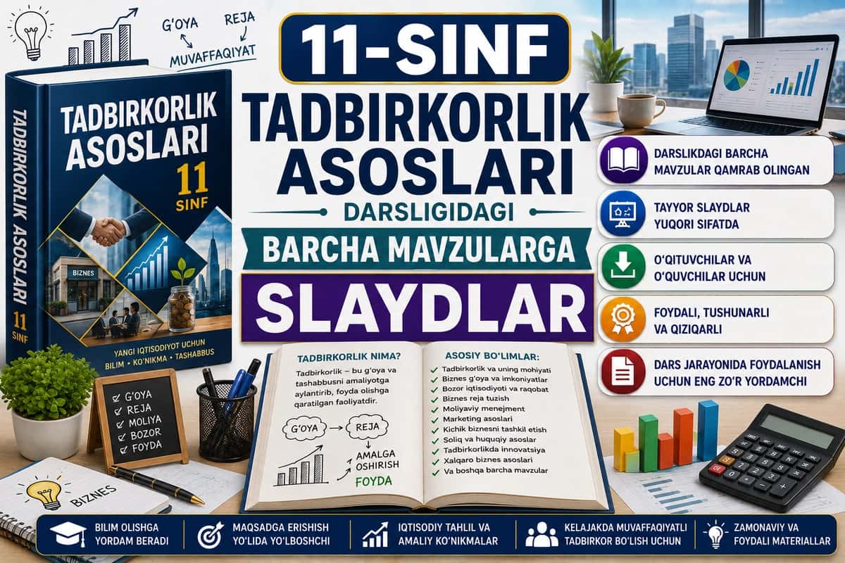 11-sinf Tadbirkorlik asoslari darsligidagi barcha mavzularga slaydlar 1