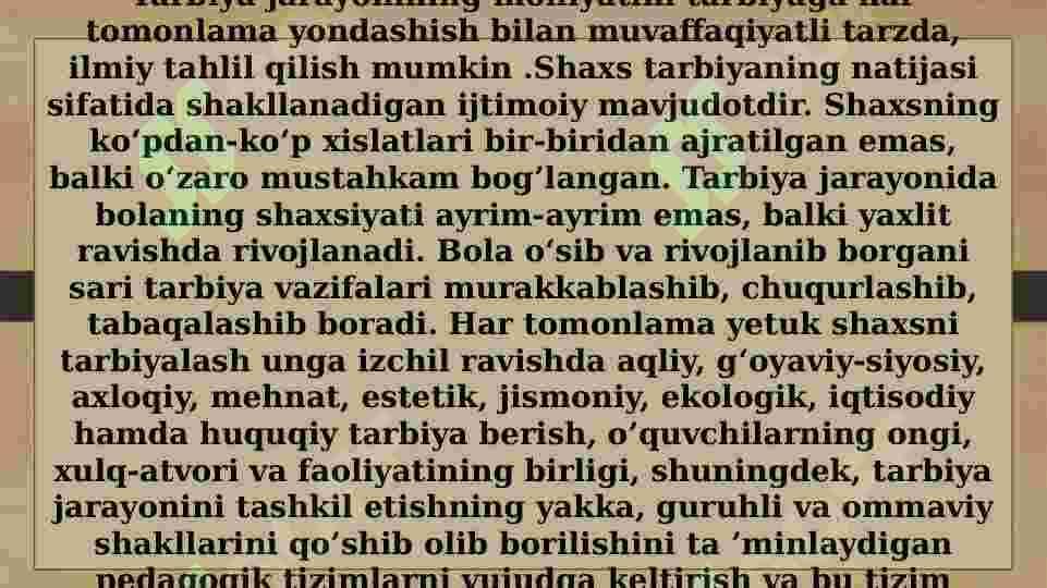 Tarbiyaning maqsad va vazifalari 6