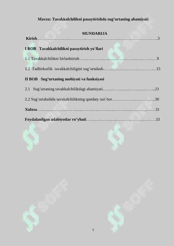 Tavakkalchilikni pasaytirishda sug'urtaning ahamiyati