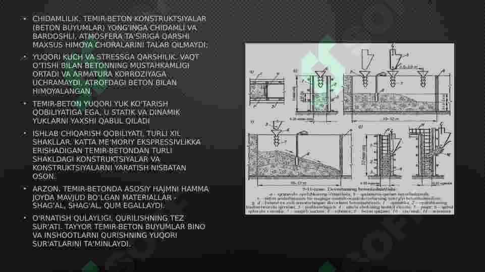 Temirbeton to'sinining o'lchamlari, beton va armaturaning sinflari, hisobiy eguvchi moment, betonning ishlash sharoiti koeffitsiyenti. 6