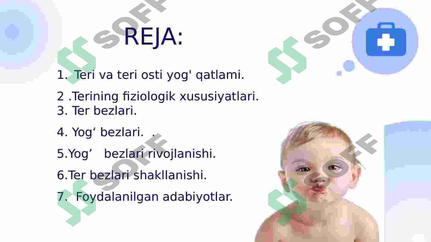 Teridagi bezlar, rivojlanishi,ularning funksional faoliyatini xuxusiyatlari. 2