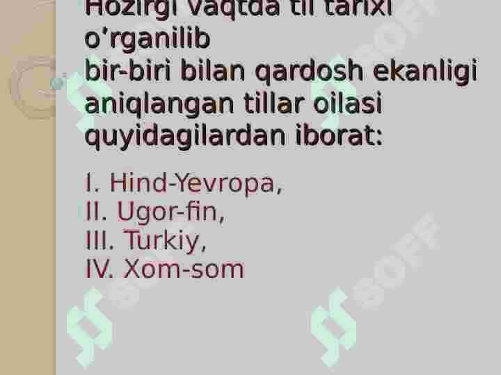 QARDOSH VA QARDOSH BO’LMAGAN TILLARNING BIR-BIRIGA TA’SIRI. BOSHQA TILLARDAN SO’Z ALMASHTIRISHNING IJOBIY VA SALBIY TOMONLARI 6