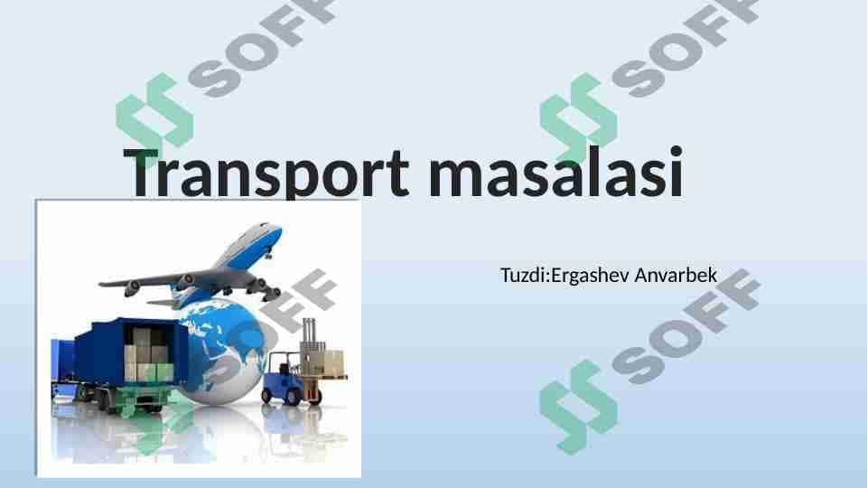 Transport masalasi 1