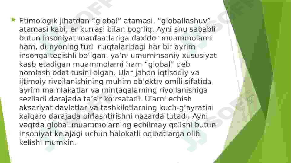 Umumbashariy (global)muammolar deganda nimani tushunasiz 4