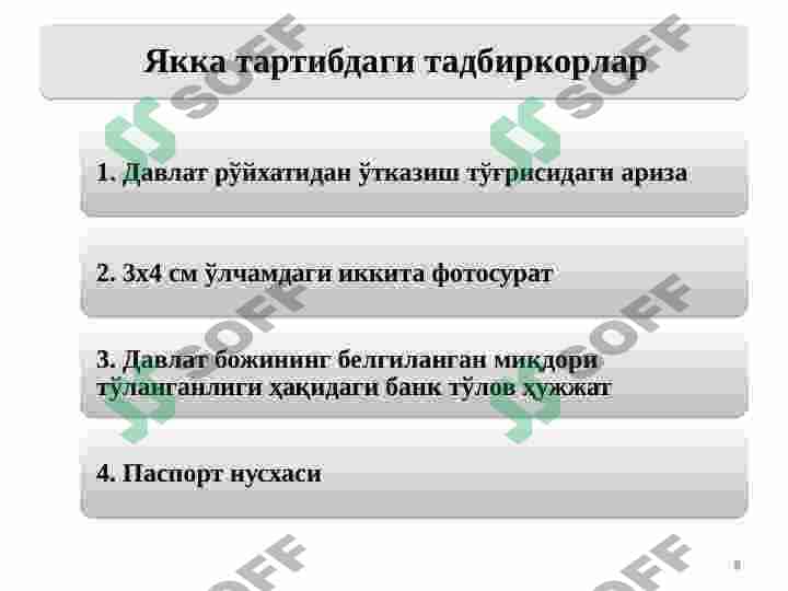 BIZNES FAOLIYATINI TASHKIL ETISH VA BOSHQARISH 8