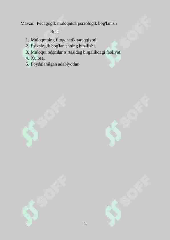Pedagogik muloqotda psixologik bog'lanish
