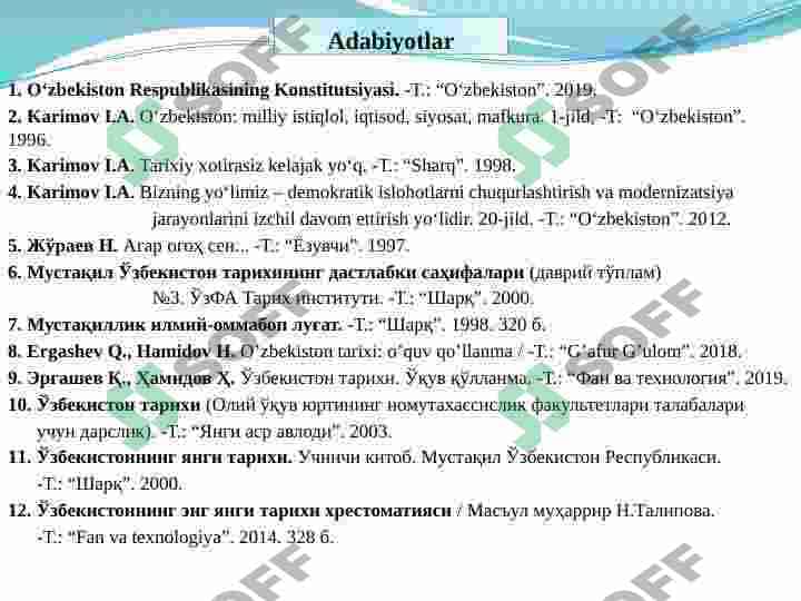 О‘ZBEKISTON TANLAGAN MUSTAQIL RIVOJLANISH YО‘LI VA UNING AHAMIYATI 2