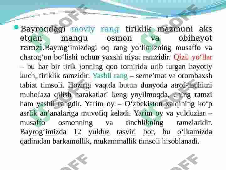 О‘ZBEKISTON TANLAGAN MUSTAQIL RIVOJLANISH YО‘LI VA UNING AHAMIYATI 6
