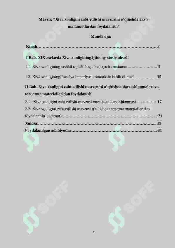 xiva xonligini zabt etilishi 2