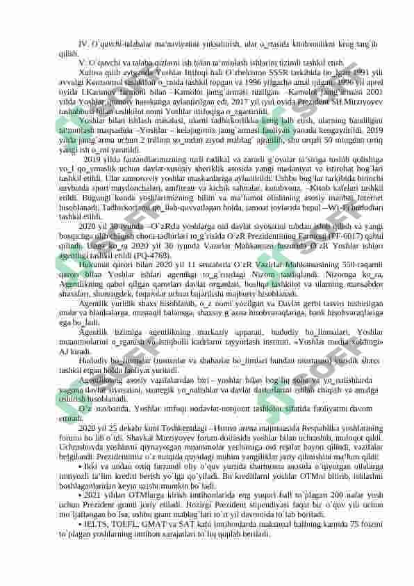 KADRLAR TAYYORLASH VA TA‟LIM SOHASINI ISLOH QILISH. 8