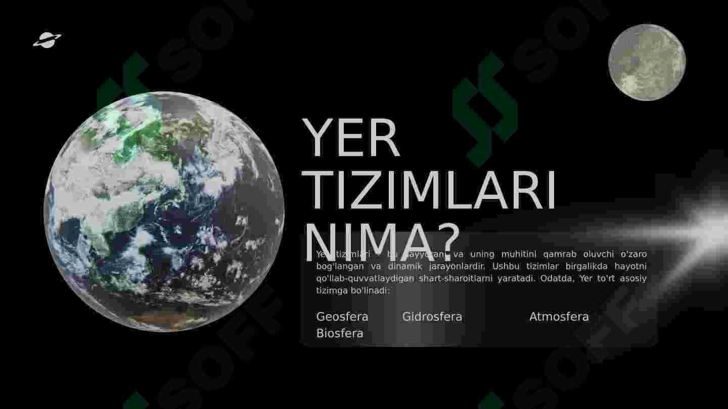 Yer shari Geosfera       Gidrosfera              Atmosfera             Biosfera 2