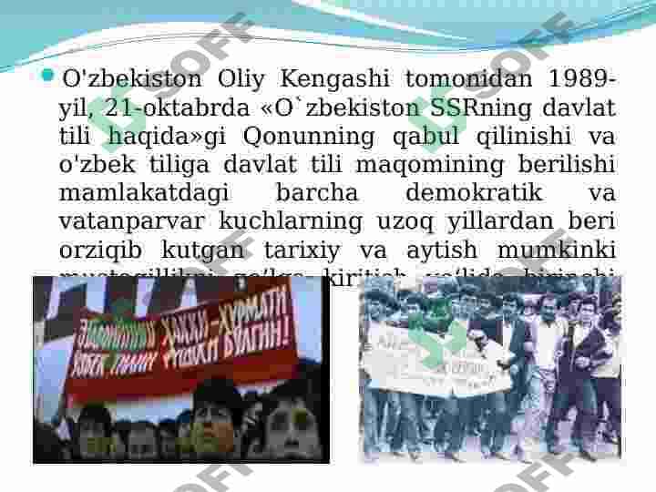 О‘ZBEKISTON RESPUBLIKASI MUSTAQILLIGINING E’LON QILINISHI VA UNING TARIXIY AHAMIYATI 4