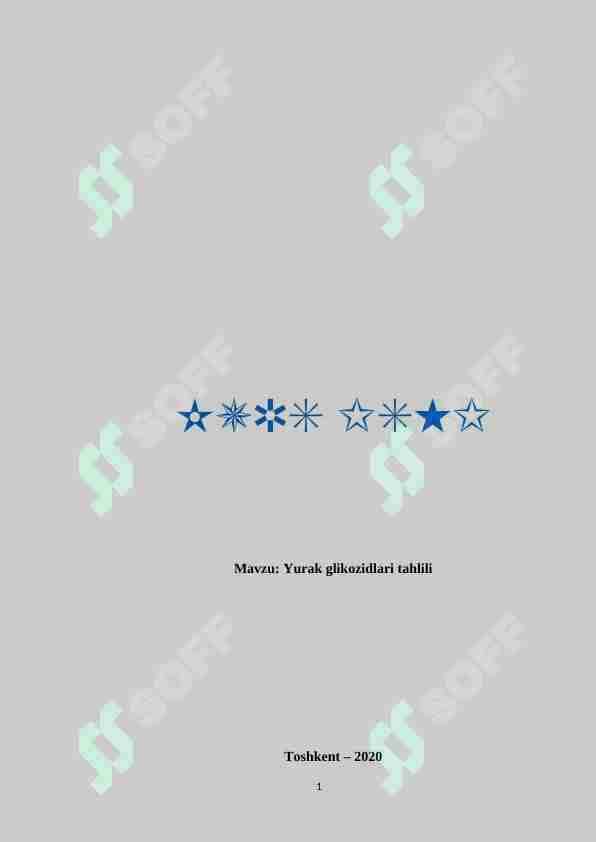 Yurak glikozidlari tahlili