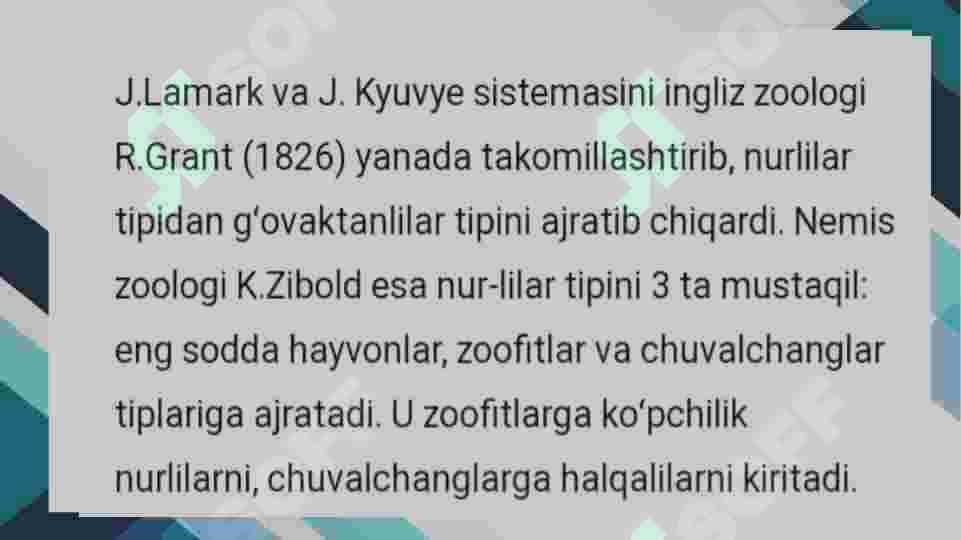 Hayvonlar sistematikasining maqsadi, uslublar ,qisqacha tarixi va uning òrni. 7