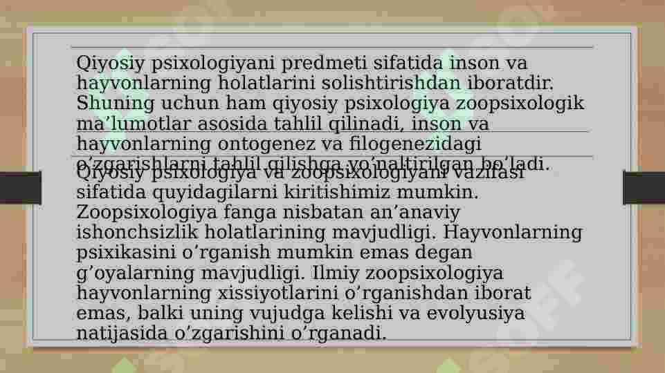 Zoopsixologiya va qiyosiy psixologiyaga kirish 3