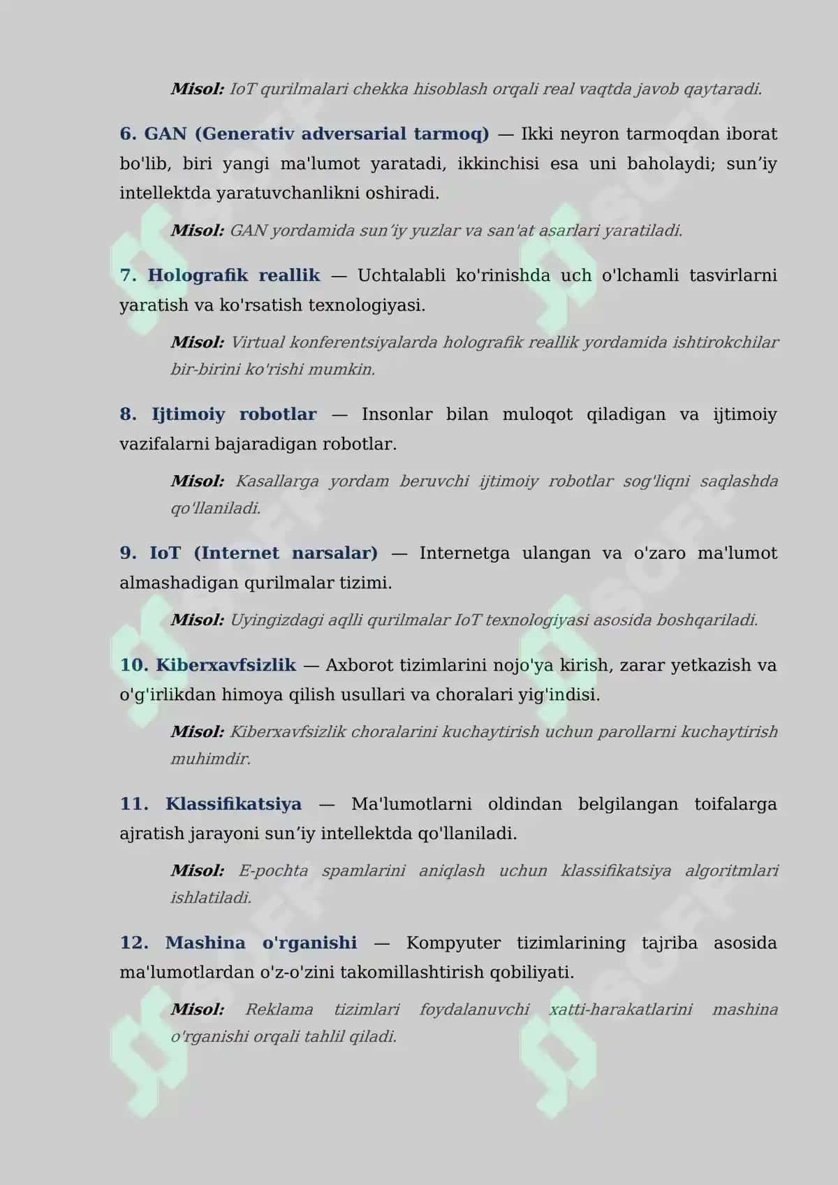Global Makonda Axborot Texnologiyalari, Sunʼiy Intellekt va Virtual Reallik Terminlari Lug'ati 2